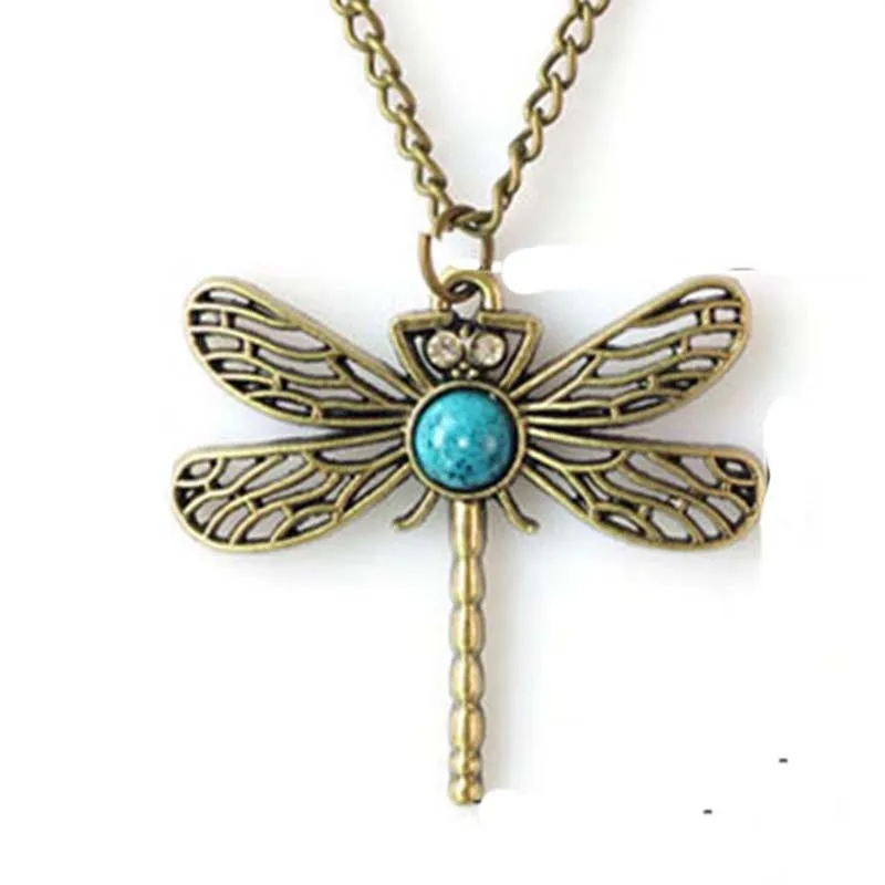 

5 Pcs Per Bag Jewelry Chains Necklace Pendant Long Dragonfly Pendant Wholesale Vintage Sweater Chain Insect Pendant For Women