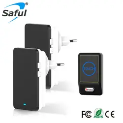 Saful Водонепроницаемый Дверные звонки Пуговицы/Touch saful ЕС Plug Беспроводной Дверные звонки Открытый передатчик и крытый приемник дверной