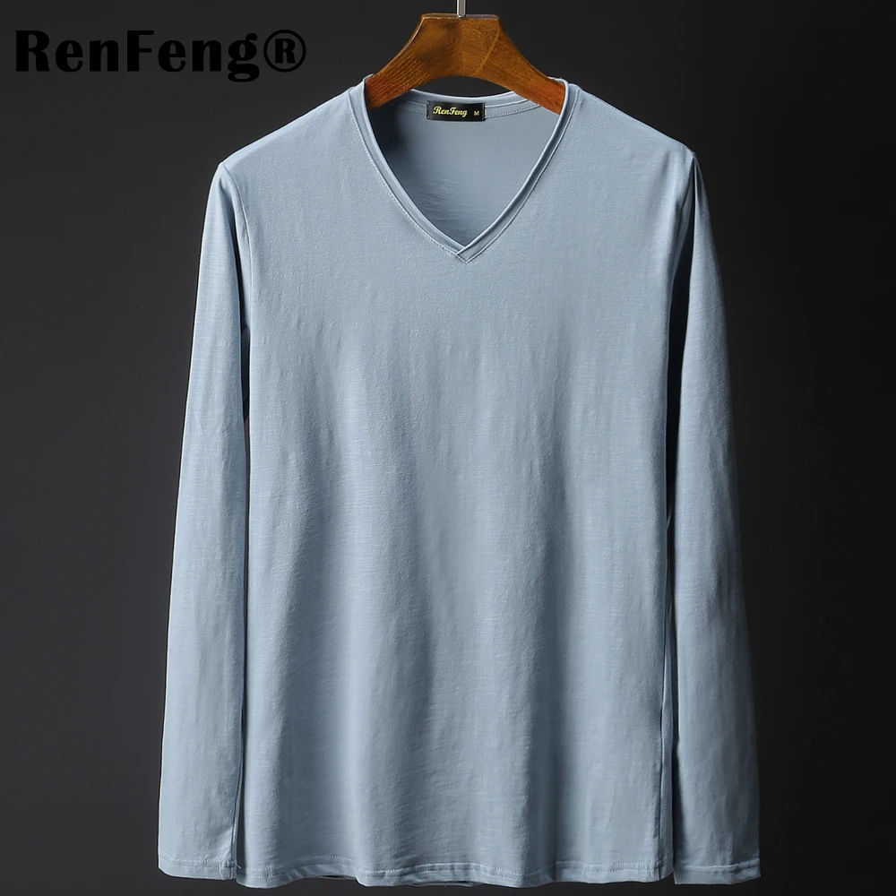 Bamboo Fiber Hot Sale New spring high-elastic cotton Underwear men's long sleeve v neck tight t Undershirts men shirts (3)