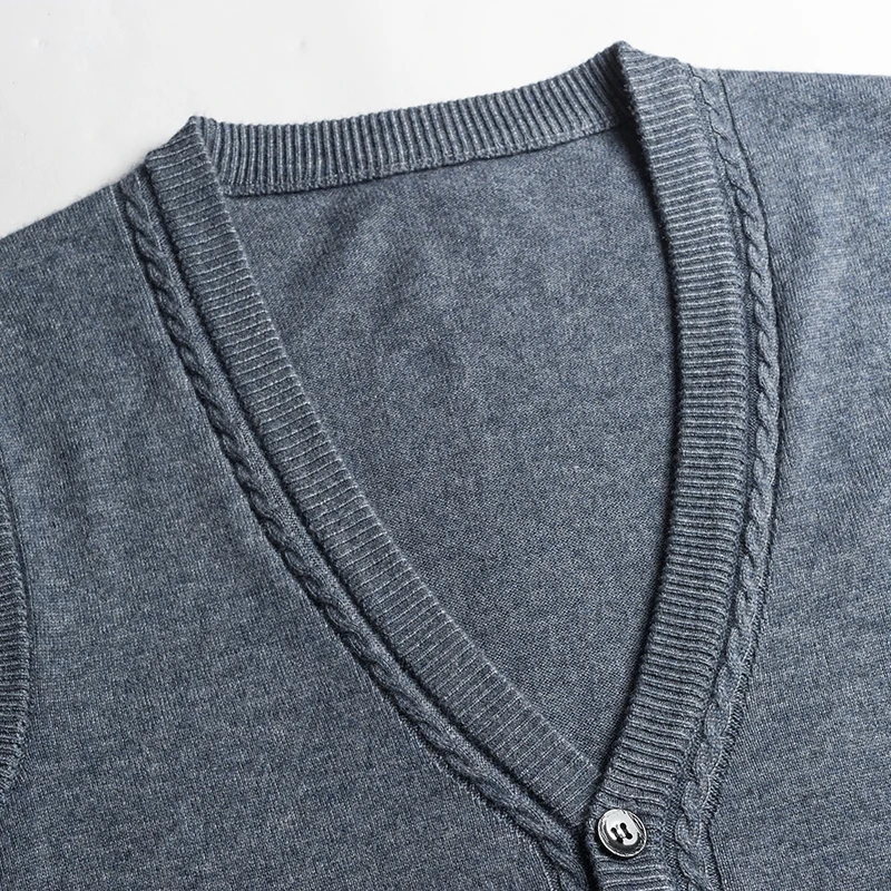 Горячая Распродажа, осенне-зимний высококачественный шерстяной мужской свитер без рукавов с пуговицами