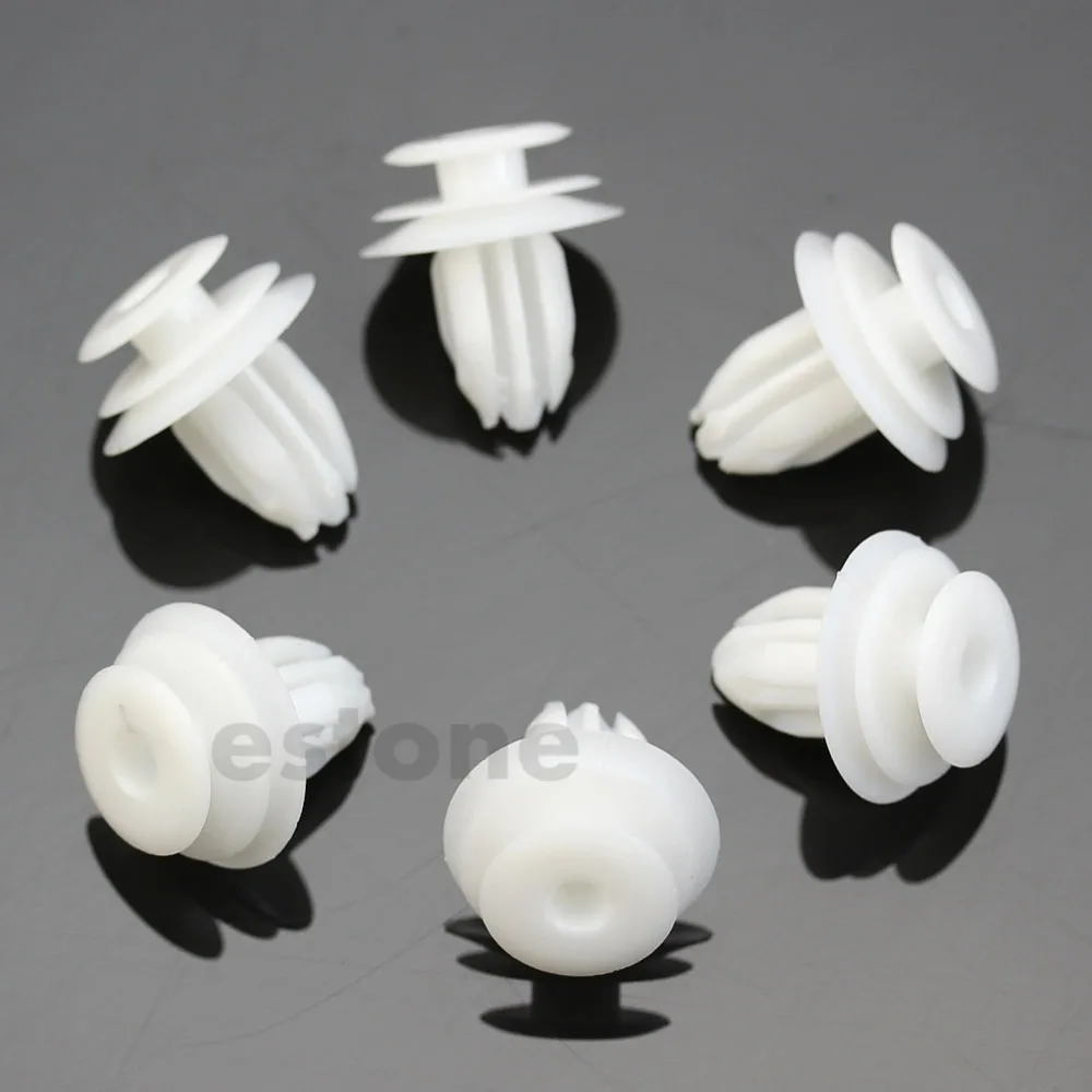 

QILEJVS 10Pcs Nylon Trim Board Panel Retainer White Clip for Toyota Push Type Car Interior Retainer
