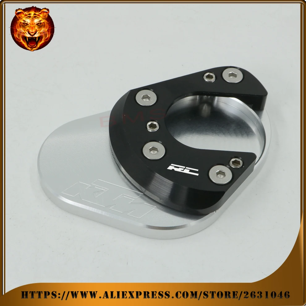 Motorcycle foot Side Kickstand pad Stand Extension Support Plate For