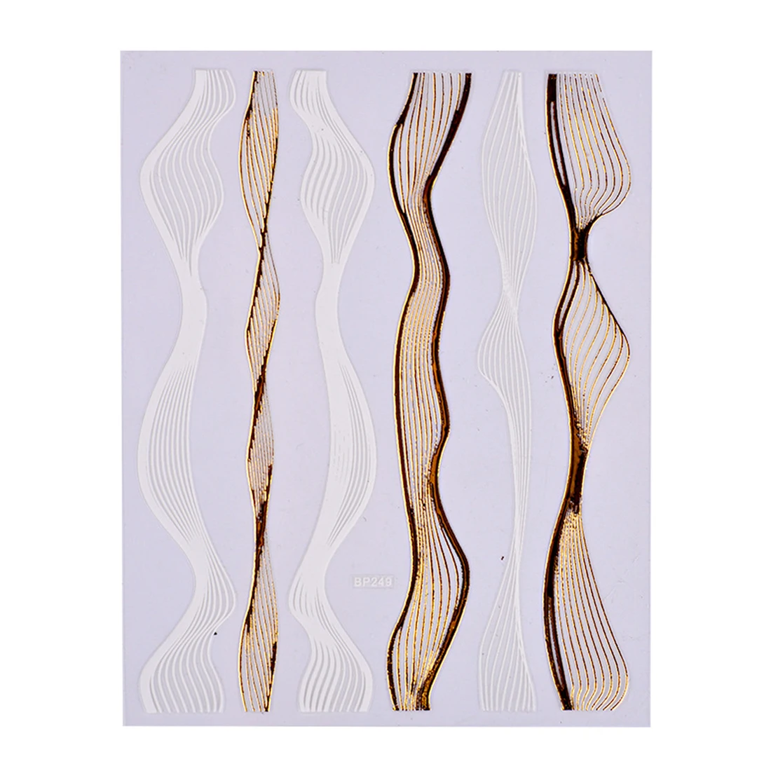 

Wave Strip Black Gold Metal Wave 3D Nail Sticker Silver Multi-size Lines Adhesive Transfer Sticker Manicure Nail Art Decorations
