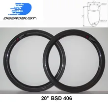 265g 3K Глянцевые BMX гоночные карбоновые диски 20 дюймов 2" 38 мм x 23 мм Clincher складные велосипедные колеса BSD 406 мм 24 28 32 36 отверстия