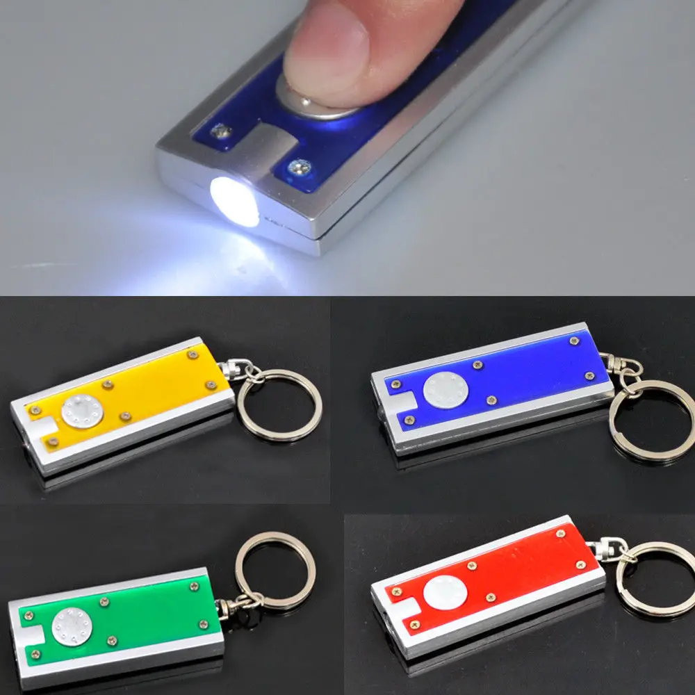 

1pcs Mini Flash Light Torch LED Lamp Keyring keychain Hiking Camping 4Colors