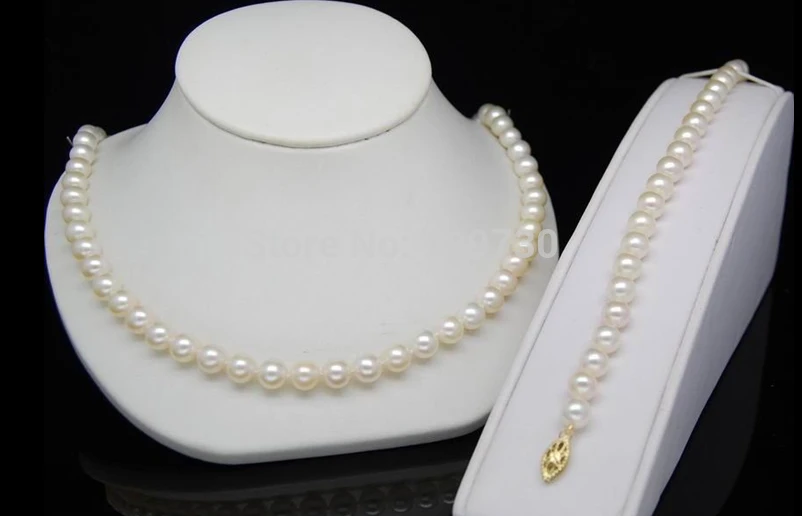 

Jewelry 00691 Noblest 6-7mm AAA+top white pearl jewelry set