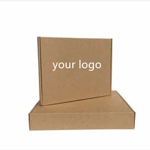 100 шт./лот пользовательские крафт-грубая гофрированная бумага коробка логотипом почтовой доставки коробки упаковка футболка нижнее белье детская одежда