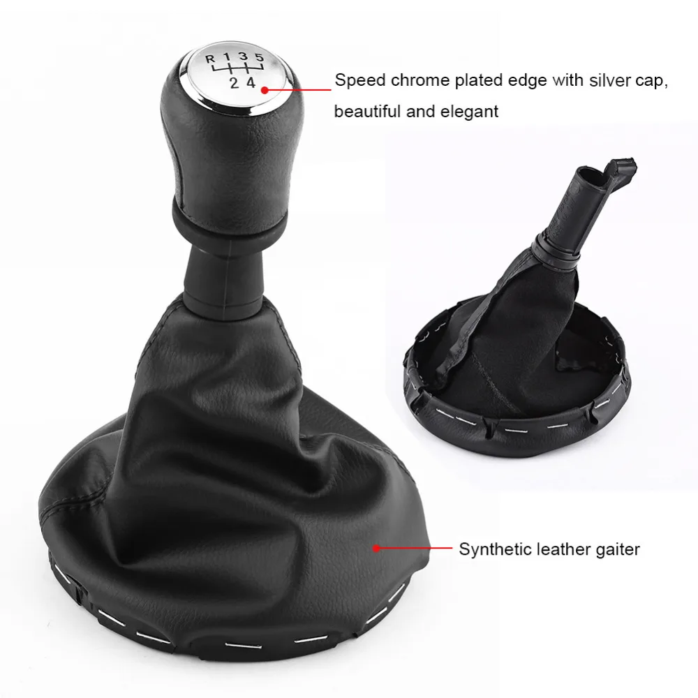 Madezz Car Gear Shift Knob Gaiter Boot T6 2003-2011 5 Speed Gear Shifter Knob Gearstick Gaiter Boot Kit For Transporter T5
