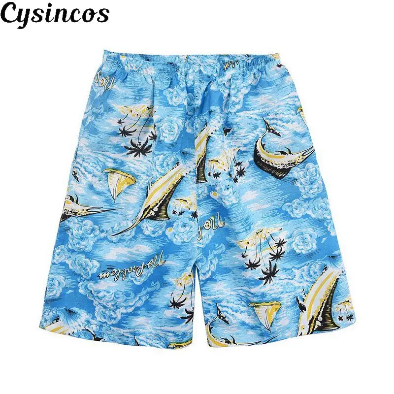 

CYSINCOS 2019 Summer Wholesale Men's Board Shorts Beach Brand Shorts Surfing Bermudas Masculina De Marca Print Men Boardshorts