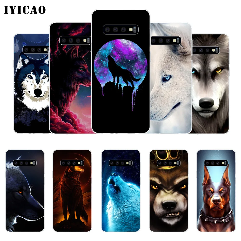 

IYICAO Animal Wolf Soft Silicone Phone Case for Samsung Galaxy S10e S10 S9 S8 Plus S7 Edge TPU Cover