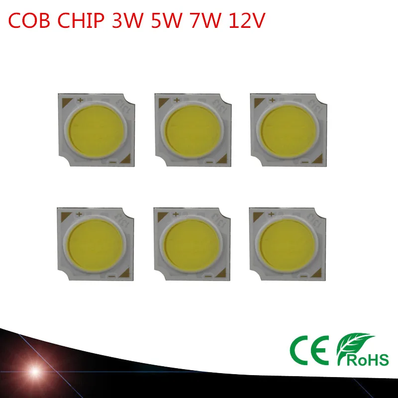 

10X 3W 5W 7W Round COB LED Light Source Chip On Board Lamp Warm Natural Cold White Integrated Circular COB