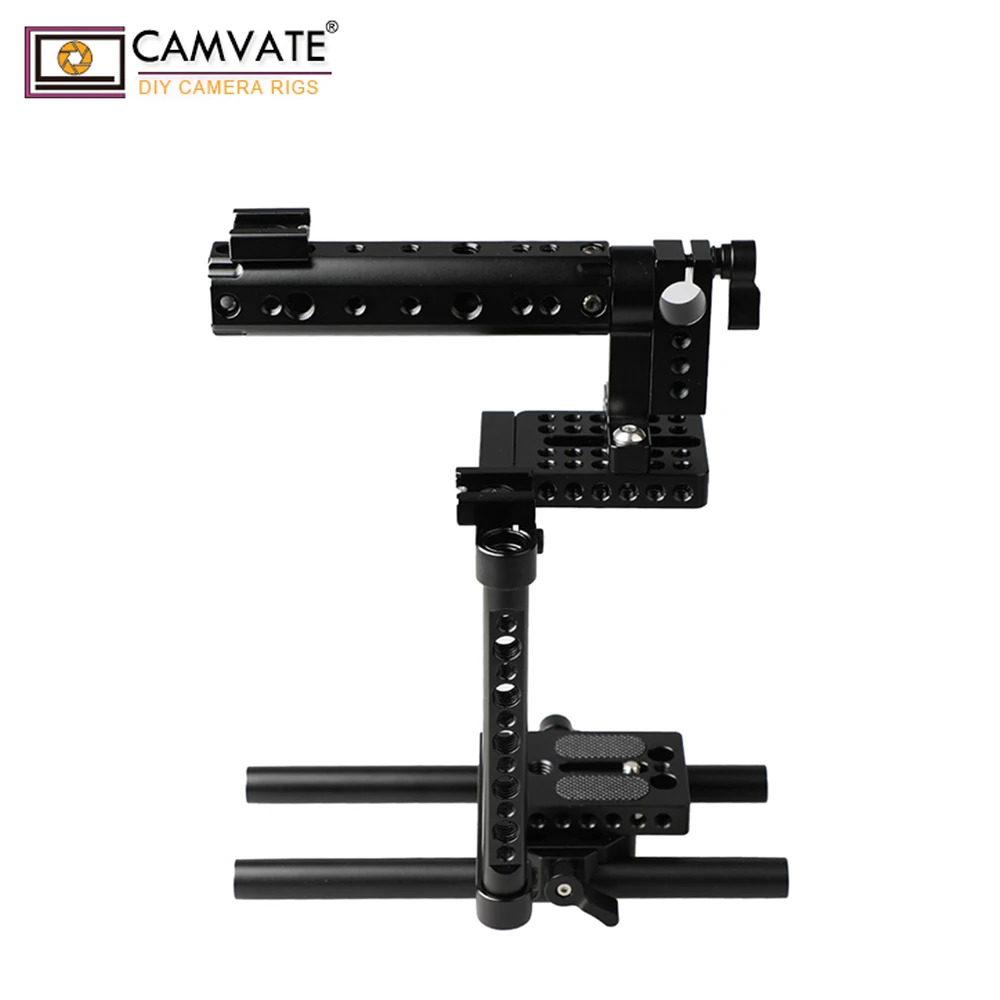 CAMVATE камера клетка комплект с верхней сырной ручкой и башмак крепление для 600D 70D 80D(левая рука установлен) C2181