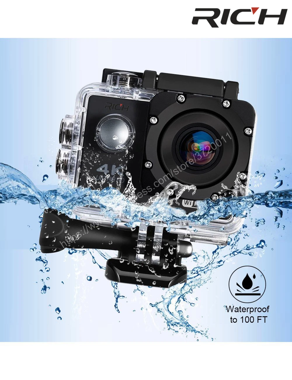 2018 RICH F5 экшн камера WiFi 1080P 170D Len 2 0 LCD на шлем go подводная профессиональная