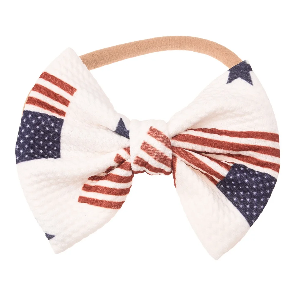 H 4PCS 12cm Bow Headbands Boutique Bow Knot With Nylon Headband Hair Accessories Fashion Headwear - Цвет: H