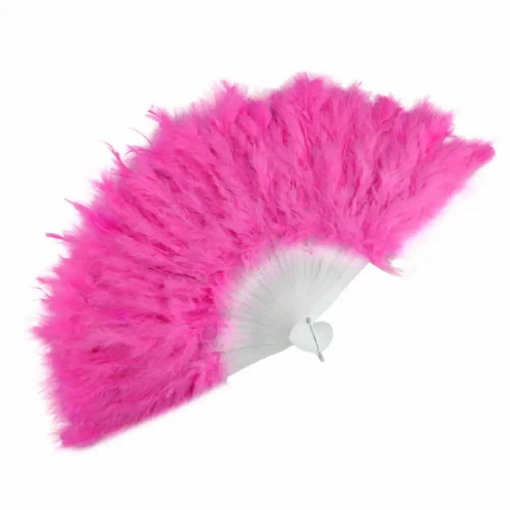 WITUSE 10 цветов классические свадебные вечерние принадлежности Необычные костюмы для женщин Showgirl перьевые вееры складные танцевальные веера 10 шт./лот - Цвет: Pink
