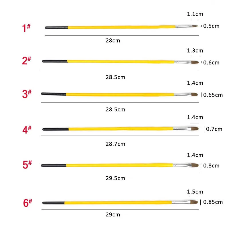 6 шт. деревянная ручка цифровые кисти для рисования маслом DIY художественные принадлежности длинный хвост Волчья шерсть Акварельная Кисть ручка художественные канцелярские принадлежности