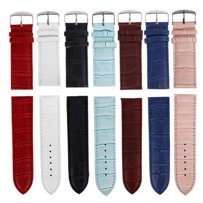 

Leather Watchband Men Women Watch Band 22mm 20mm 18mm 16mm 14mm 12mm Wrist Watch Strap On Belt Watchbands Bracelet Metal Buckle