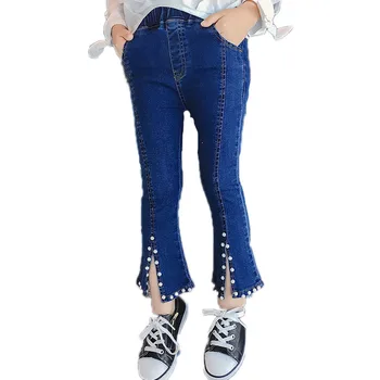 

Children Pants Kids Trousers Micro Bell Bottoms Slits beading Fashion Girls Jeans Pant Kids Fashion Denim Pants Baby Casual Jean