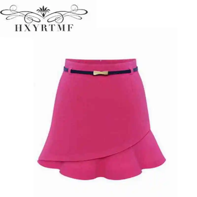 

New Fashion Women Asymmetrical Hems Skirt Slim Sexy Prom Mermaid Chiffon Trumpet Fishtail Mini Bust Short Skirt Q2008