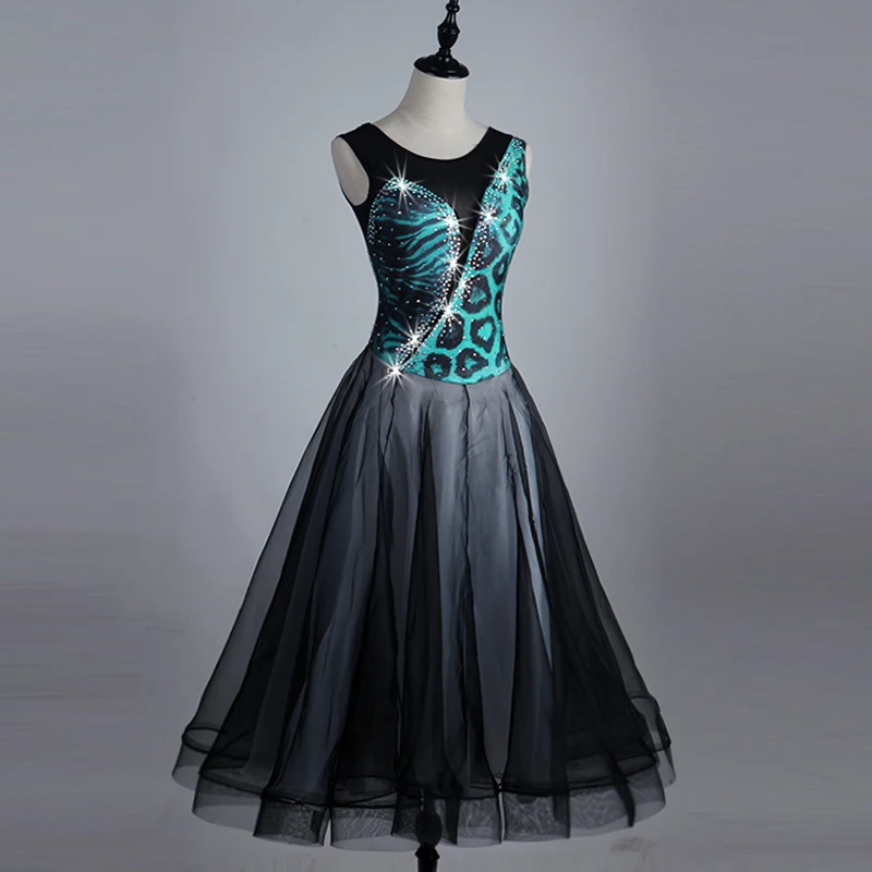 Leopard Ballroom Competition Dance Dresses 2019 New Custom