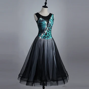 

Leopard Ballroom Competition Dance Dresses 2020 New Custom Made Size Light Grey Color Waltz Ballroom Dance Dresses Women