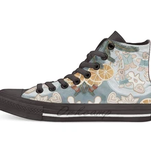 Имбирный человек печенье дизайн дышащий Повседневный высокий Топ на шнуровке холщовая обувь кеды для Прямая