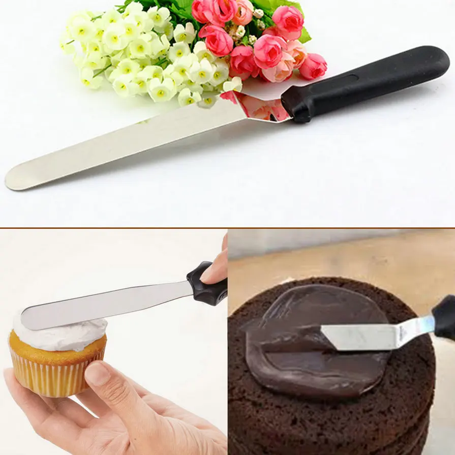 

Stainless Steel Butter Cake Cream Knife Spatula for Cake Smoother Icing Frosting Spreader Fondant Pastry Cake Decorating Kitchen