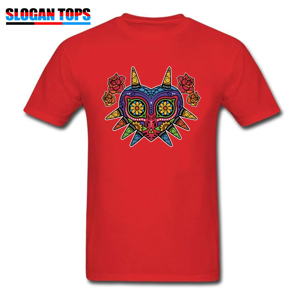 Young Latest Tops & Tees Round Neck Summer Fall 100% Cotton Fabric T-Shirt Comics Short Sleeve El Dia de la Majora Tops Shirt El Dia de la Majora red