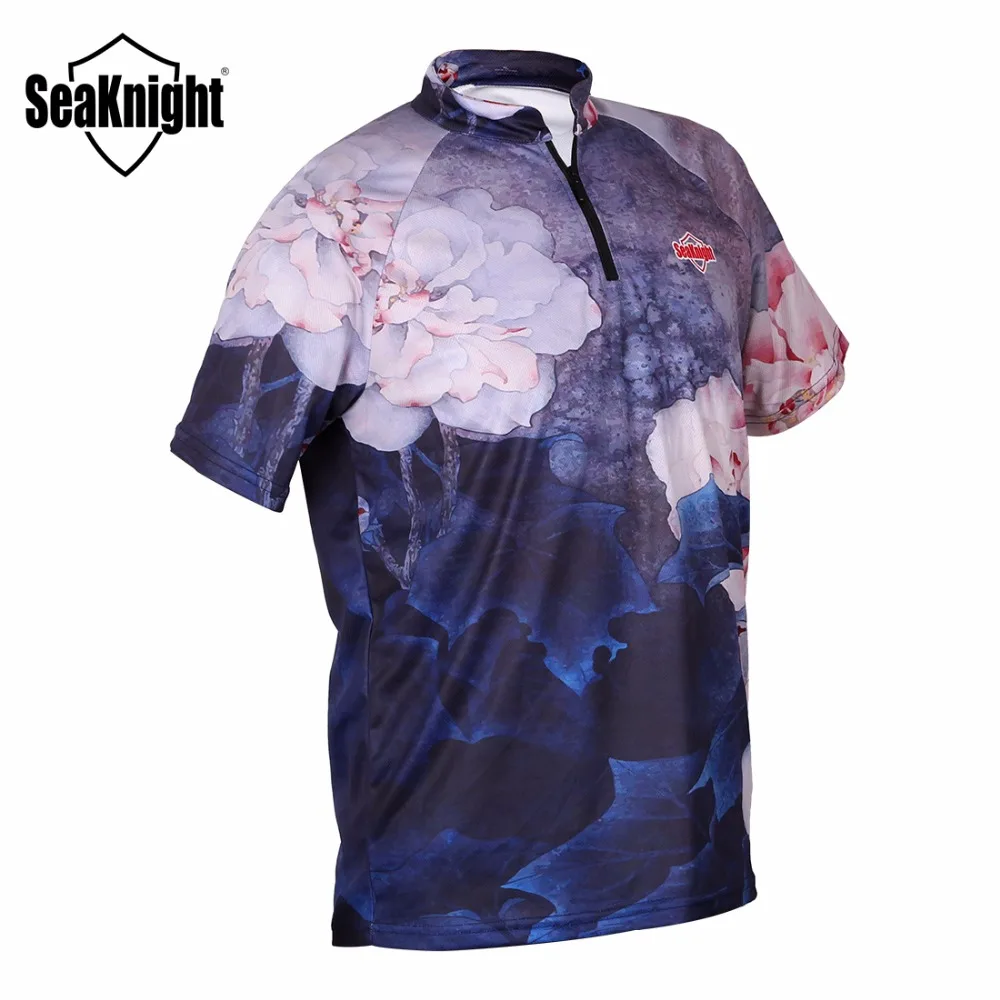 SeaKnight Brand SK001 Fishing T shirt Short Sleeve Breathable Anti Sun Protection Sportwear Quick Drying Man