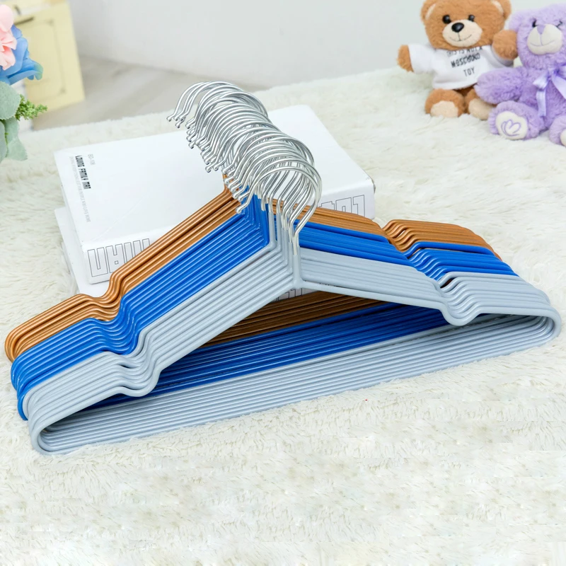 

10pcs/lot 40cm Adult Plastic Hanger Non-slip Metal Hangers For Clothes Rack