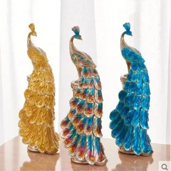 

European creative peacock resin crafts, modern home decorations wedding gifts