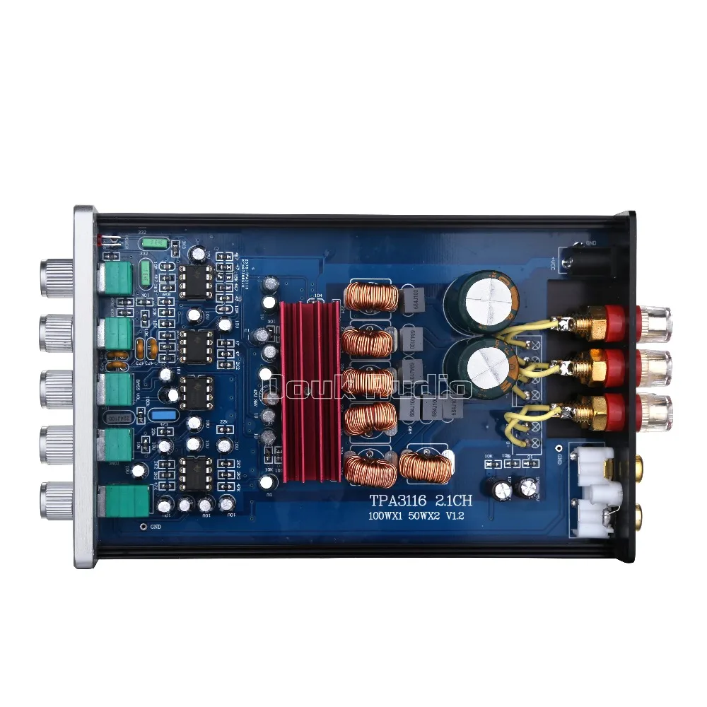 Douk Audio Mini 2.1 Channel TPA3116 Digital Power Amplifier Hi-Fi Stereo Audio Bass Amp Subwoofer 2×50W+100W
