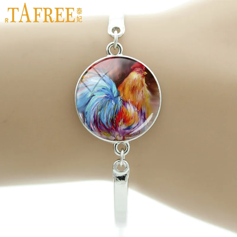 TAFREE 2017 colourful Chicken Bracelet Red comb long tail upturned round eyes Cock exquisite workmanship new fashion jewelry A35 | Украшения
