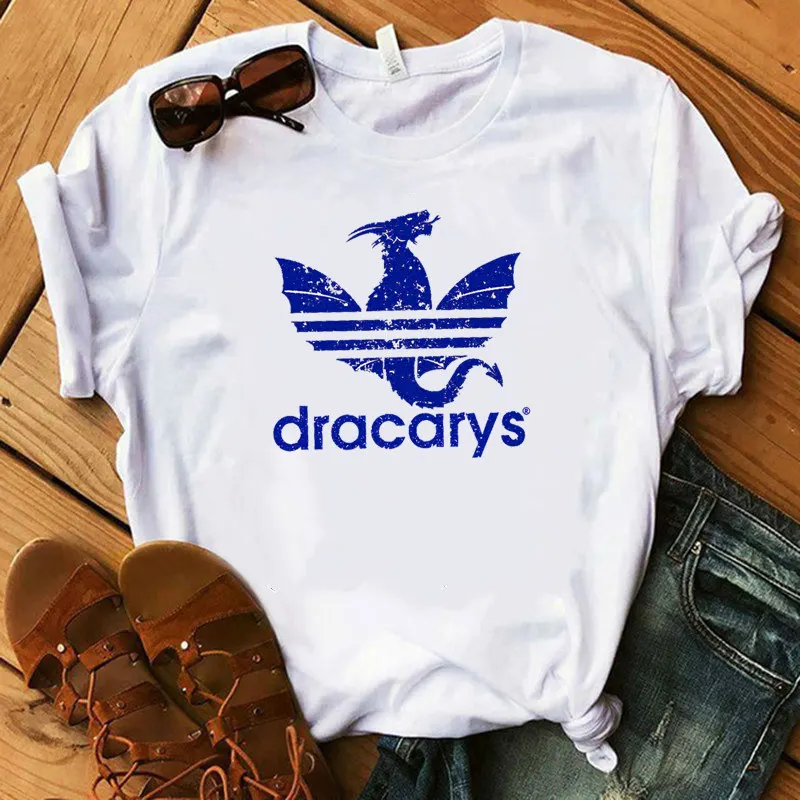 Dracarys футболка для женщин футболки Игровые летние мама дракона Harajuku Camisetas футболки Vogue Эстетическая одежда - Цвет: 41475w