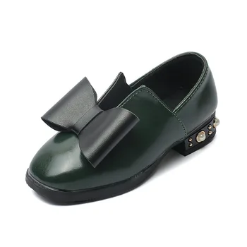 

Children Bowknot Princess Single Shoes 2019 Spring New Girls Shallow Mouth Leather Shoes Girl Child Kids British Style Peas Shoe