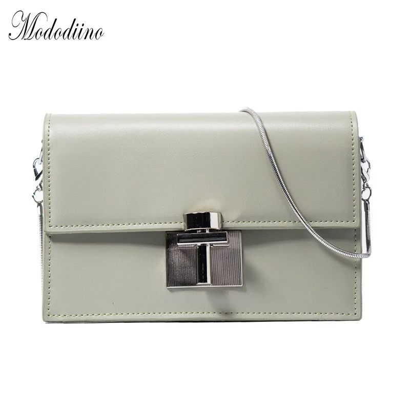 

Mododiino Simple Contrast Color Women's Bag Sequin Small Flap Shoulder Bag Chains Lock Crossbody Messenger Bags Handbag DNV1054