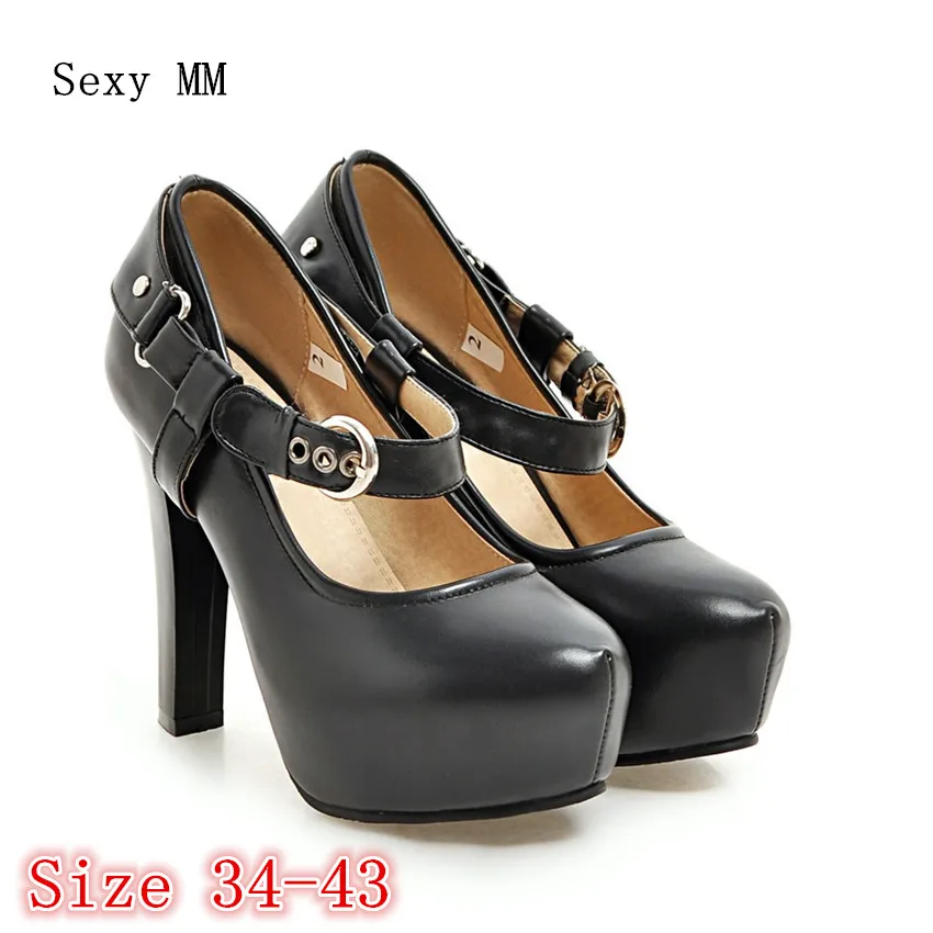 

Women High Heel Shoes Platform Pumps Woman Thin High Heels Party Wedding Shoes Ladies Kitten Heels Plus Size 34 - 40 41 42 43