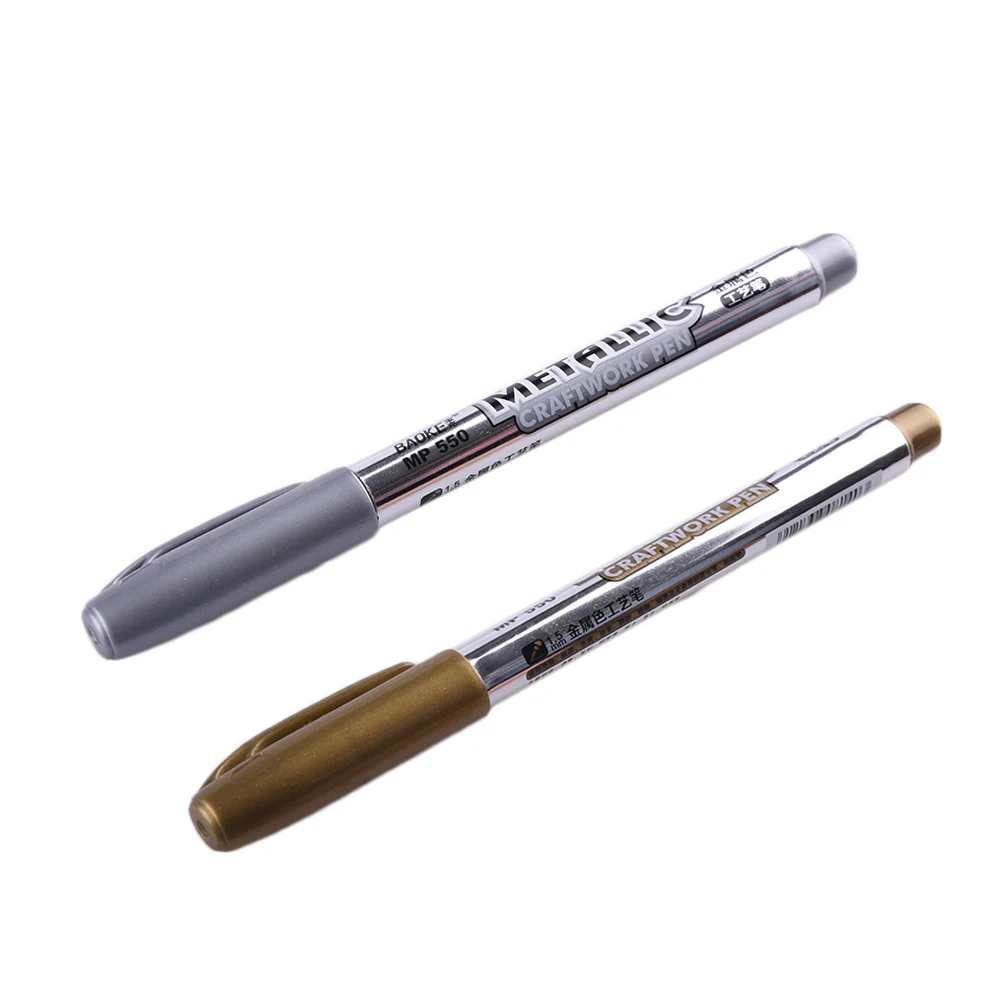 1/2PCs Fashion Smooth Paint Pens Metal Color Pen Technology 1.5 mm Gold And Silver Paint Pen Writing Tool Stationery HOT Sale