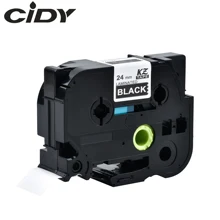 CIDY Tze 355 Tz355 24 мм белый на черном ламинированном tze совместимый P touch 24 мм tze-355 tz-355 tze355 кассета с маркировочной лентой картридж