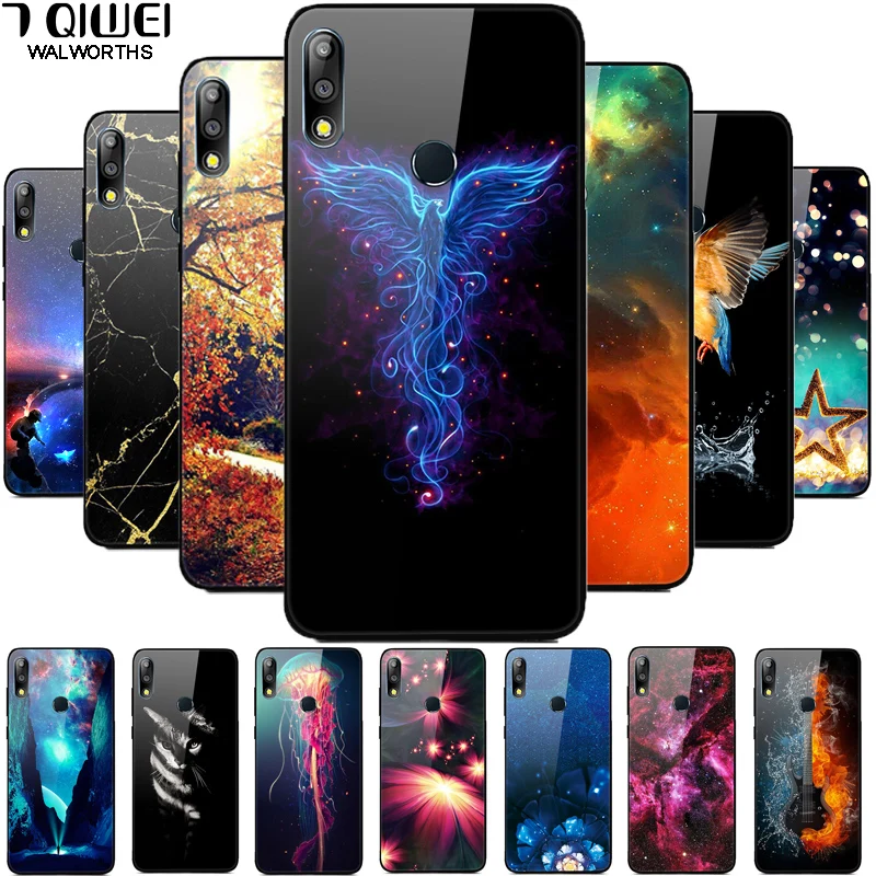 

For ASUS ZenFone Max Pro M2 ZB631KL Case Tempered Glass Silicone Bumper Phone Cases For Asus ZB631KL ZB 631KL Hard PC Back Cover
