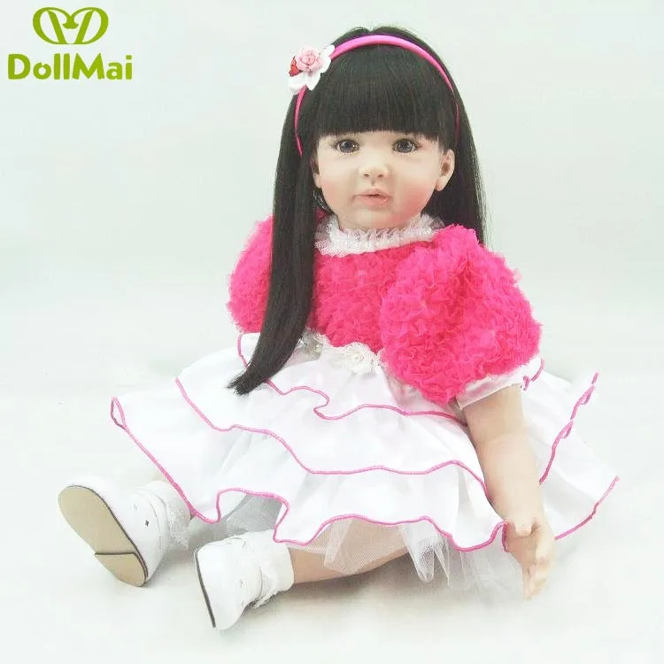 

Adorable 60cm vinyl silicone reborn baby dolls real baby girl dolls toys for children gift princess toddler reborn bonecas