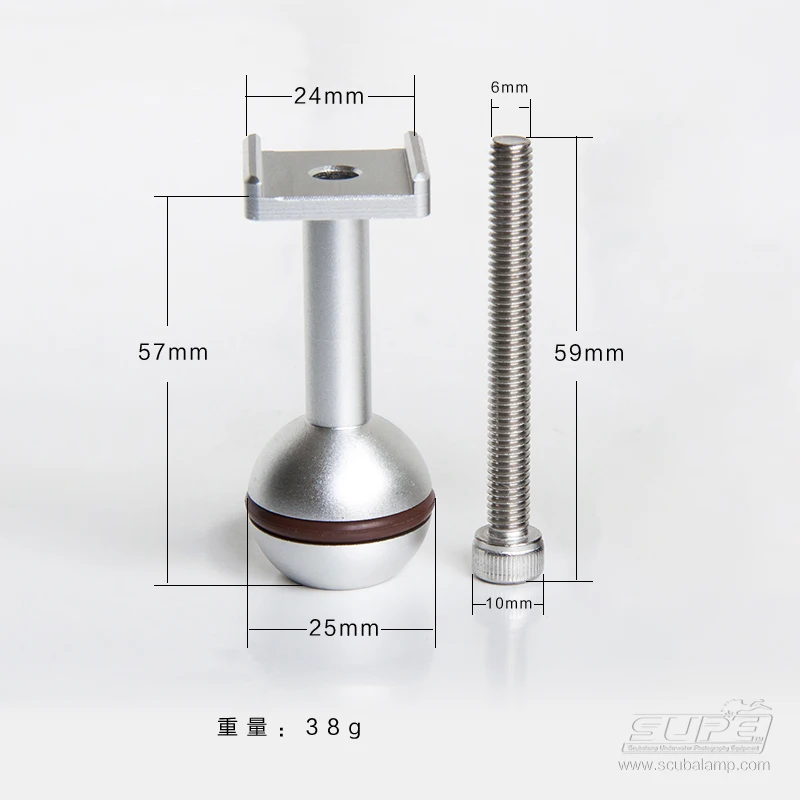 SUPE Scubalamp " шаровой адаптер длинный шаровой шарнир для Светодиодный светильник для дайвинга Шаровой Зажим для led UW светильник для фотографии