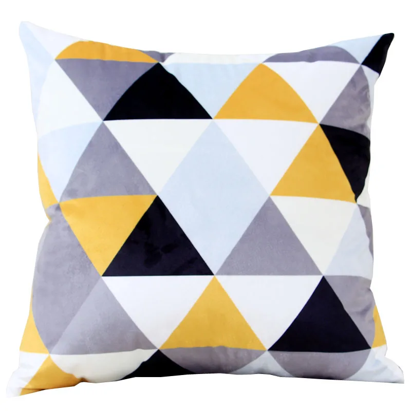 Декоративные Чехлы для подушек в скандинавском стиле, желтый, серый, геометрический чехол для подушек, домашний декор, черно-белые однотонные подушки для дивана, 45x45 см - Цвет: D 45x45cm