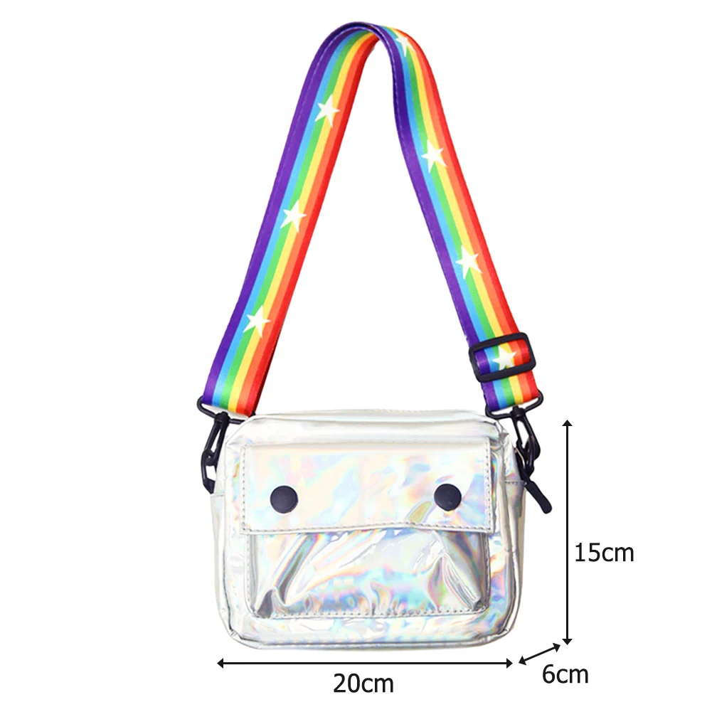 Модные лазерные голографические сумки через плечо для девочек-подростков, женские повседневные пластиковые простые сумки через плечо на молнии