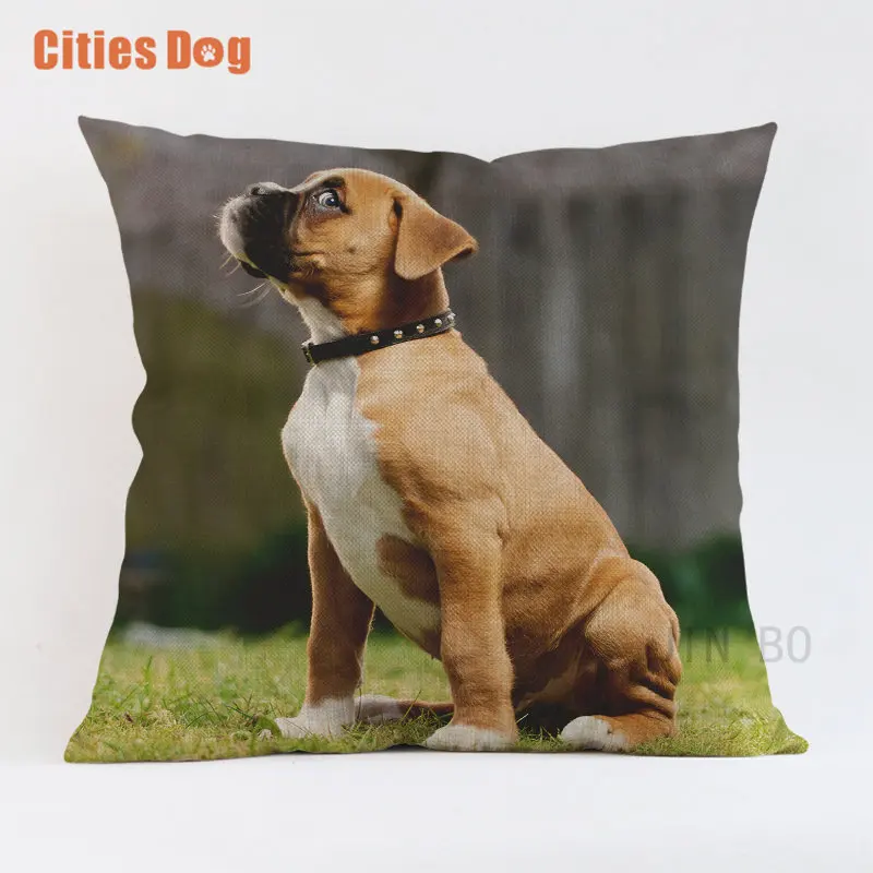 Dog Photo Boxer pillow covers decorative cushion covers for sofa pillow case Boxing lion dogs throw pillowcase cases home decor