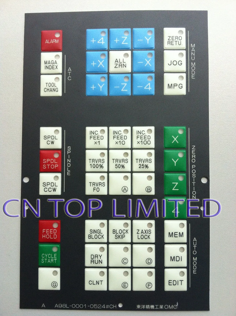

New operation panel Keypad Membrane for FANUC A98L-0001-0524#CH