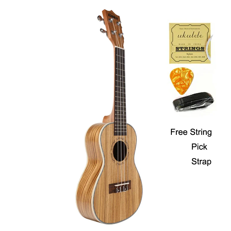 Acouway концертные Гавайские гитары укулеле 23 дюйма Zebra uku Ukelele с ABS связью Гавайские гитары струнный музыкальный инструмент