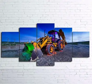 

Heavy Excavator On Farm Canvas Picture Painting Decor For Living Room