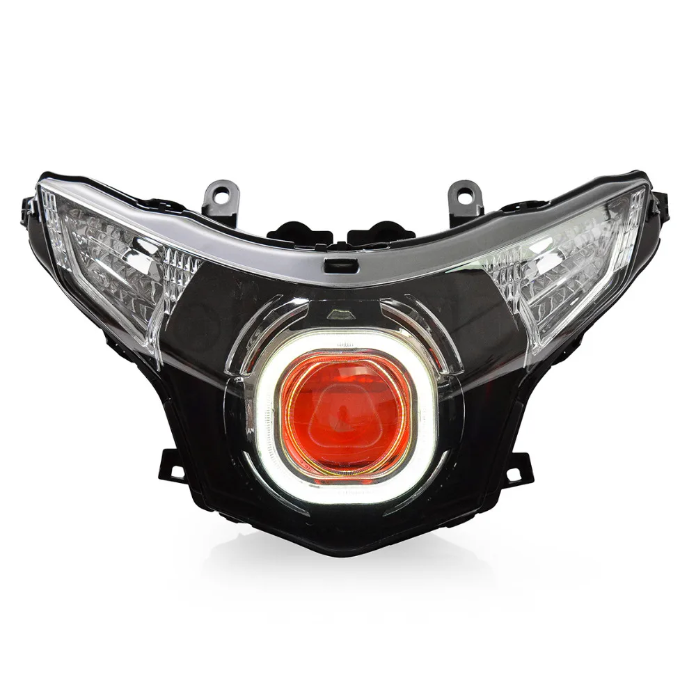KT Headlight for Honda CBR250R 2011 2013 LED Angel Eye Red Demon Eye