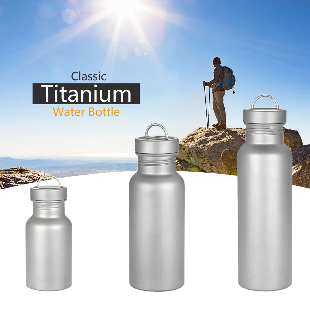 

700ML Wide Mouth Bottle Titanium Water Bottle for Outdoor Camping Hiking Picnic